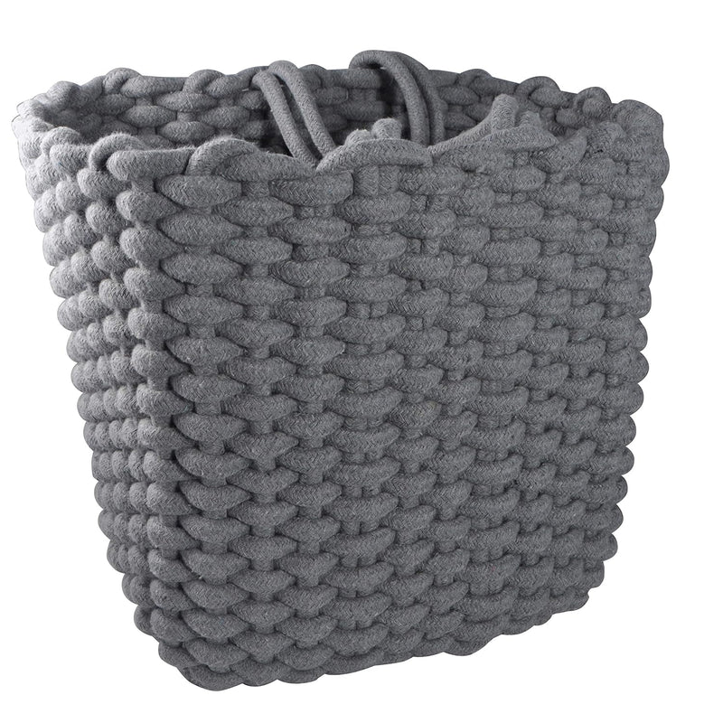 Cotton Woven Storage Bins Square Basket With Handles/Packed 6 Pcs