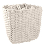 Cotton Woven Storage Bins Square Basket With Handles/Packed 6 Pcs