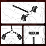 Neck To Wrist Restraints Kit, Adult Sex Toys Frisky Beginner Behind Back Handcuffs Collar, Adjustable Bondage Set, Couple Sm Sex Game Tool(Black-1)