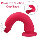 Realistic Beginner Dildo Without Balls, G-Spot Stimulator, Body-Safe Silicone Adult Toy, Stimulator, Anal Sex Toy (Pink)