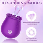 Roses Toy Personal Massager Womens Flower Toys, Clitoral Nipple Stimulator Rose Viboators Toys 10 Sucking & Vibration Modes Purple Toys