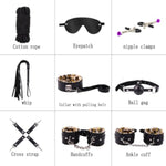 Bdsm Sex Bondage Kit Restraints, 25Pcs Sets With Adjustable Handcuffs Collar Ankle Cuff Blindfold Feather Tickler Vibrator Anal Plug Adult Games Sex Toys