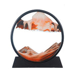 Deep Sea Sandscape 3D Glass Display with Flowing Sand Artwork, Orange, 7" Diameter