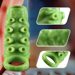 Monster Penis Sleeve, Silicone Cock Sleeve With Penis Ring, Realistic Penis Enlarger Sleeve With Particles Sex Toy For Men Penis Enlargement