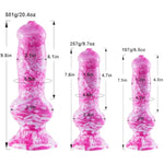 3 Pcs Silicone Animal Dog Knot Dildos Set (7'' 8'' 10''), Thick Big Wolf G-Spot Dildo Suction Cup Anal Training Set, Fantasy Canine Anal Plug Prostate Penis Dildo Strap On Sex Toy For Women Men Pink