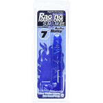 Doc Johnson Raging Hard-Ons - Slim Line - 7 Inch Ballsy (7.4 in. Long and 1.2 in. Wide) - Heavily Veined - Dildo - Great For Anal Beginners, cobalt blue, 0279-20-AM