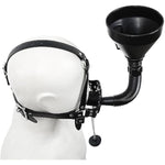 Bondage Gear Accessories With Funnel Gag Leather Restraints Toys With Sexy Erotic Rivets Lid Bdsm Fetish For Men Women Couple Sex Play (Black)