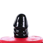 Black BDSM Penis Gag with Adjustable Pink Faux Leather Strap for Bondage and Kinky Play