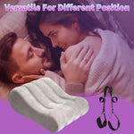 Sex Pillow With Sex Leather Bondage Strap,Sex Cushion Wedge,Adjustable Sling Restraints,Sex Furniture For Bedroom Sofa,Velvety Anti-Leak Valve Cushion,Couple Adult Sex Toys For Deep Position Support