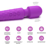 Female Vibrator, G-Spot & Sex Toy, 20 Modes & 8 Speeds Wand Massager, Quiet, Waterproof, Usb Rechargeable Vibrator, Hand-Held Cordless Sex Toys Vibrator For Her Pleasure (Purple)