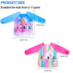 Kids Art Smock Waterproof Artist Painting Aprons Long Sleeve with 3 Pockets for 2-7 Years