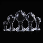 Big Ball Transparent Crystal Anal Butt Plugs Stimulation Masturbation Ball Trainer Couple Flirt Adult Anal Sex Toys(M)