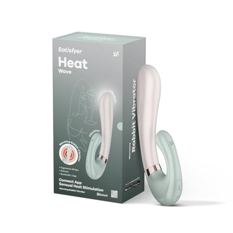 Heat Wave Connect App Vibrator Sex Toy | Adult Toys For Women | Rabbit Vibrator + Heat + App | Vibrating Sexual Pleasure Device | Stimulation Vibrators | Woman Sextoy (Mint)