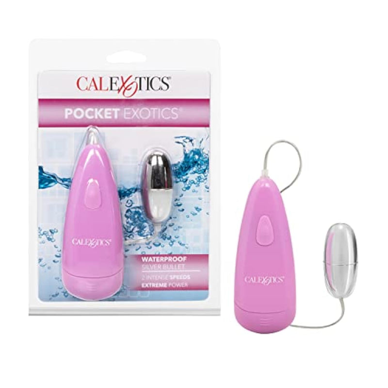 Pocket Exotics Wired Remote Controlled Bullet Vibrator - Waterproof Sex Toys For Couples - Adult Vibe Egg Massager - Pink