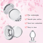 Glass Anal Butt Plug Trainer With Large Base - Crystal Anal Toys G-Spot Stimulation For Men Women Masturbation