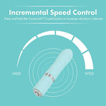 Flirty Vibrating Wand, Premium Silicone With Swarovski Crystal, Deep & Rumbly Powerbullet Vibrations, Rechargeable For Cordless Play (Teal)