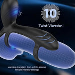 Vibrating Cock Ring With 360° Twisting G-Spot Stimulator – Penis Ring Couple Sex Toys With 10 Modes, Adult Toy For Clitoral & Testicle Stimulation, Penis Sleeve Extender Couples Vibrator For Men Women