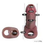 Realistic Penis Sleeve For Men Reusable Silicone Thickened Testicle Cock Ring Delay Ejaculation Enlarger Extender Male Couples Adult Sex Toys (S)