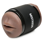 Mistress Double Shot Ass & Mouth Stroker For Men & Couples. Textured Inner Tunnel Soft & Easy-To-Clean Mouth & Ass Male Stroker, 3 Piece Set, Dark.