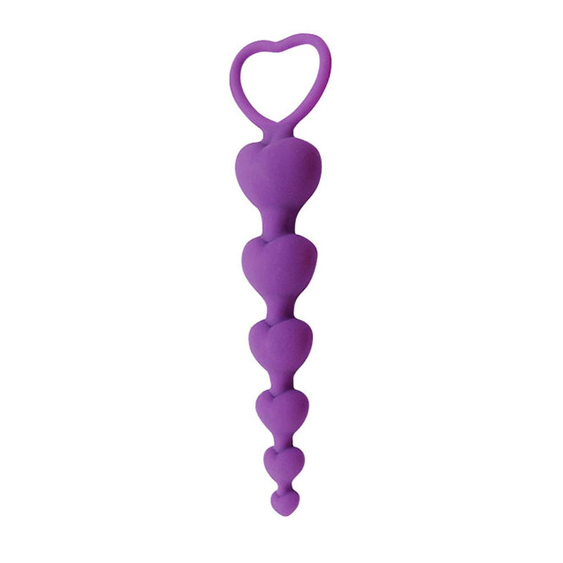 Silicone Anal Beads Butt Plug,7.28 Inch Flexible Anal Chain Butt Plug With 6 Gradual Balls And Pull Loop G-Spot Stimulator Anal Training Sex Toy For Male Female Couple (Purple)