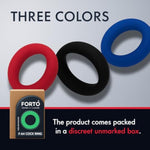 F-64 Wide Liquid Silicone Cock Ring – Extra Thick Penis Ring For Harder Erections – Textured, Stretchy & Firm C-Ring – Available In Red, Black, Blue – 3 Sizes (Black, Large)