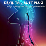Anal Plug With 108Cm Devil Tail, 3.5Cm Stainless Steel Butt Plug With Pu Leather Whip Tail 2 In 1 Sexy Buttplug Tail Sex Toys Flirt For Women Men Adult Couples Play
