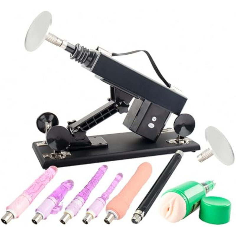 Automatic Sex Machine Thrusting Love Machine For Women Men Adult Sex Toy 3Xlr Connector Dildo Attachments Machine For Couples And Solo Play Thruster For Hands-Free Play (8 Accessories For Men)