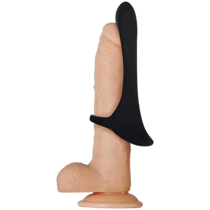 Collections Etc Zero Tolerance Cock Armor Rechargeable Cock Ring With Long Penis Bullet Vibrator, Black