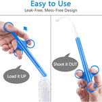 Lube Applicator Syringes, 2-Pack Precision Lubricant Injector With Smooth Rounded Cap For Men, Women & Couples - Reusable, Easy To Clean, 10Ml (White & Blue)