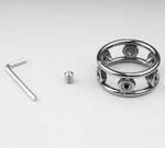 Stainless Steel Cock Ring Penis Ring with 6 Spikes Metal Glans Ring Screw Chastity Device Harder Stronger Erection Delay Enhancing Loop Ring SM Sex Toy for Men