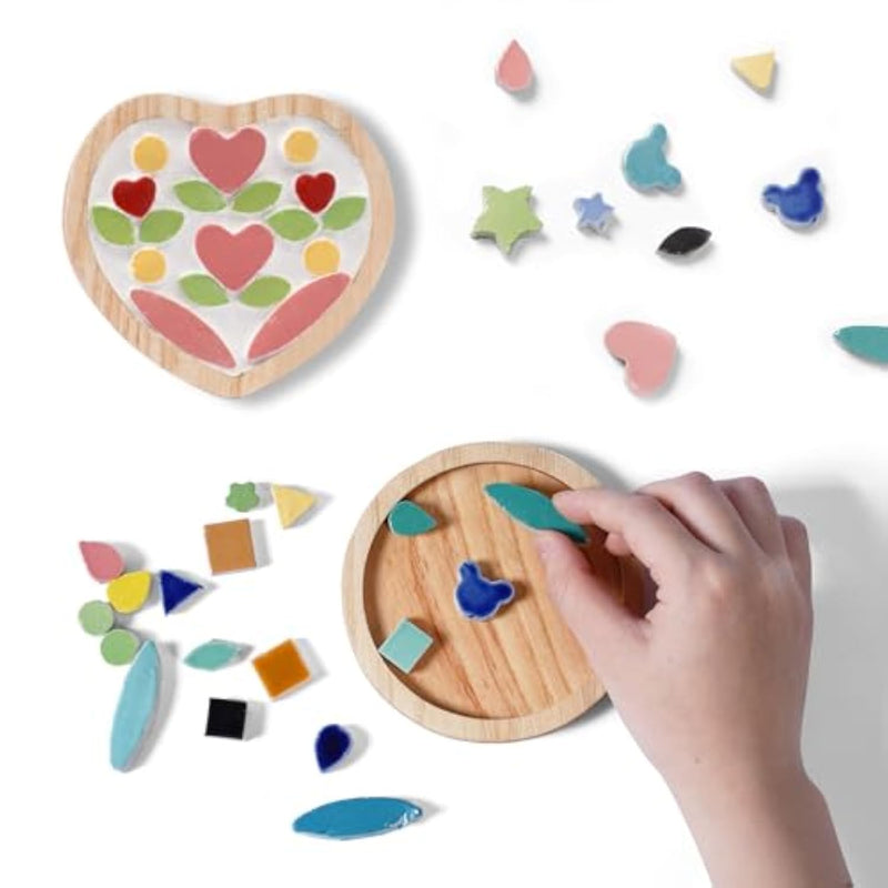 2 Sets Ceramic Mosaic Coaster Craft Kits with Tools & Materials