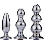 Stainless Steel Anal Beads Butt Plug With Big Balls And Purple Jewelry Prostate Massage Trainer Anal Dilator For Couple And Lovers