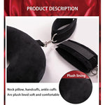 Adults Bed Restraints Sex Toys,Bondage Gear & Accessories Bdsm Toys Fuzzy Handcuffs Ankle Cuffs Pillow,Removable Tool Bondaged Kit For Couples (Black)