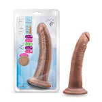 Au Naturel Jack - 7 Inch Feels Like Skin Soft Sensa Feel Dual Density Realistic Dildo - Slim 1.5 Inch Thick - Strap On Harness Compatible Suction Cup - Flexishaft Body - Sex Toy