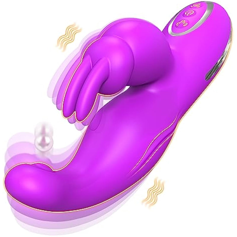 G Spot Vibrator Anal Dildo Sex Toys With 10 Vibrations & Tapping Ciltoral Stimulator Adult Toys For Women Or Couple Games 3 In 1 Rabbit Vibrator Clit Vibrator Massager Female Sex Toys