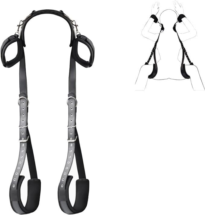 Sex Bondage Bdsm Kit, Pu Leather Neck To Thigh/Ankle Bed Restraints Set With Wrist Cuffs Thigh Sling, Adjustable Handcuffs Leg Restraints Spreader Adult Sex Toys For Bed Sm Games Couple Play, Unisex