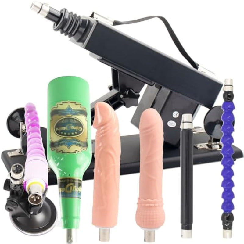 Automatic Sex Machine Thrusting Love Machine For Women Men Adult Sex Toy 3Xlr Connector Dildo Attachments Machine For Couples And Solo Play Thruster For Hands-Free Play (7 Accessories For Man)