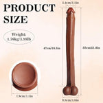 21.6 Inch Extra Long Dildo With Strong Suction Cup,Double Layers Flexible Realistic Dildo With Small Glans For Deepest Sex,Massive Huge Dildo Sex Toys For Women Men Gay