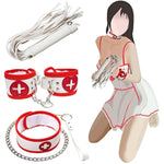 Bdsm Bed Restraints Kits Sex Bondage Sets Sex Toys Play For Couples With Handcuffs Ankle Cuff Collar Leash Ball Gag Solid Leather Cross Strap Feather (Red)