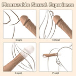 Thrusting Dildo Vibrator Adult Toys- Ipx6 Waterproof Sex Toys With 10 Powrful Vibrating And 5 Thrusting Modes-Realistic Thrusting Vibrator With G-Spot Clitoral Nipple Stimulator For Woman