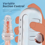 Male Masturbator Realistic Pocket Pussy Vagina Textured With 7.5In Depth Lifelike Soft And Fleshy Texture,Penis Training Masturbators Sex Machine Toy For Men (Transparent)