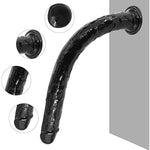 17.9 Inch Extra Super Long Realistic Dildo For Deepest Sex, No-Balls Black Anal Dildo With Strong Suction Cup, Soft Flexible Strap On Dildo Penis Anal Plug Sex Toys For Women Men Gay