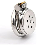 Men'S Hidden Locking Chastity Cage, Flat Design With Round Hole, Breathable Chastity Device, 3 Sizes, Hidden Wear, Sm Crossdressing Bondage Adult Sex Toys (Metal Catheter-40Mm)