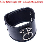 Bdsm Collar Leather Choker,O Ring Locking Collars,Adult Restraint Neck Collar Bondage Harness Necklace For Sex Play (Black1)