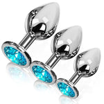 Anal Training Kit for Beginners - 3 Piece Jewel Butt Plugs Set with G Spot Anal Sex Toy for Adult Men and Women