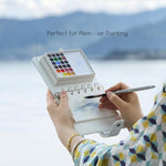 Portable Watercolor Sketchbook Set with Travel Journal and Art Supplies