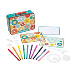 Kids Spiral Art Drawing Kit with Case, Pens, Design Sheet & Gear Tools, Ages 8+