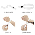 100 Pcs Adjustable Fabric Wristbands for Events with Secure Snap - White, 13.78 x 0.59 inches