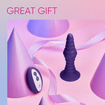 Pyra Vibrating Butt Plug With Remote - Textured Anal Plug With Suction Base & 10 Whisper-Quiet Modes, 100% Waterproof - Travel & Beginner-Friendly, Harness-Compatible Adult Sex Toys (Purple, Small)