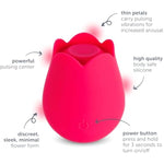 Rose Toy Vibrator For Women, Clitoral Stimulator Made Of Body-Safe Silicone, Waterproof, Usb Rechargeable And 10 Pulsing Settings, Red